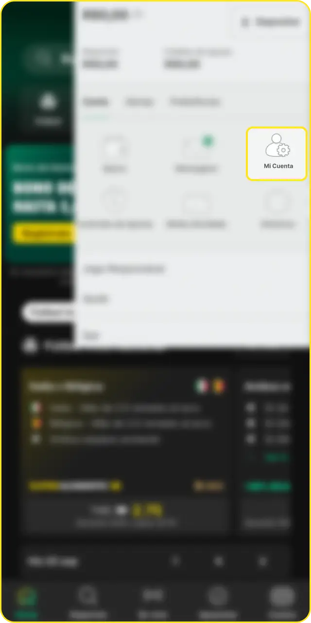 Verifica tu identidad tras hacer el registro en la App Móvil Bet365 en Perú.