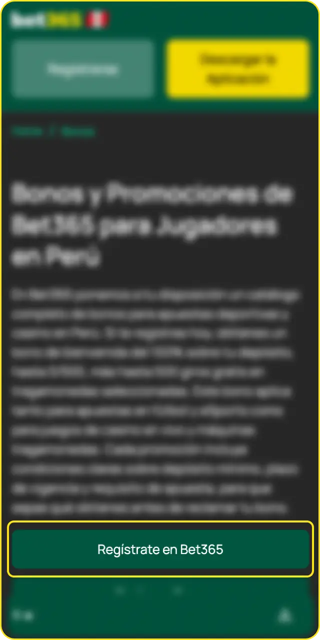 Crea tu cuenta para comenzar con la guía de cómo reclamar un bono en Bet365.