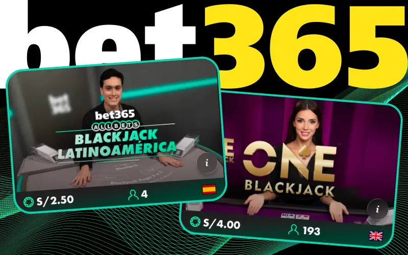 Enfréntate al crupier en directo en el Blackjack en Vivo de Bet365.