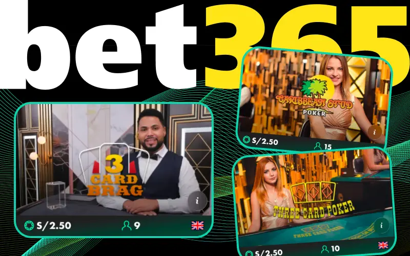 Muestra tu habilidad en las partidas de Póker en Vivo dentro de Bet365.