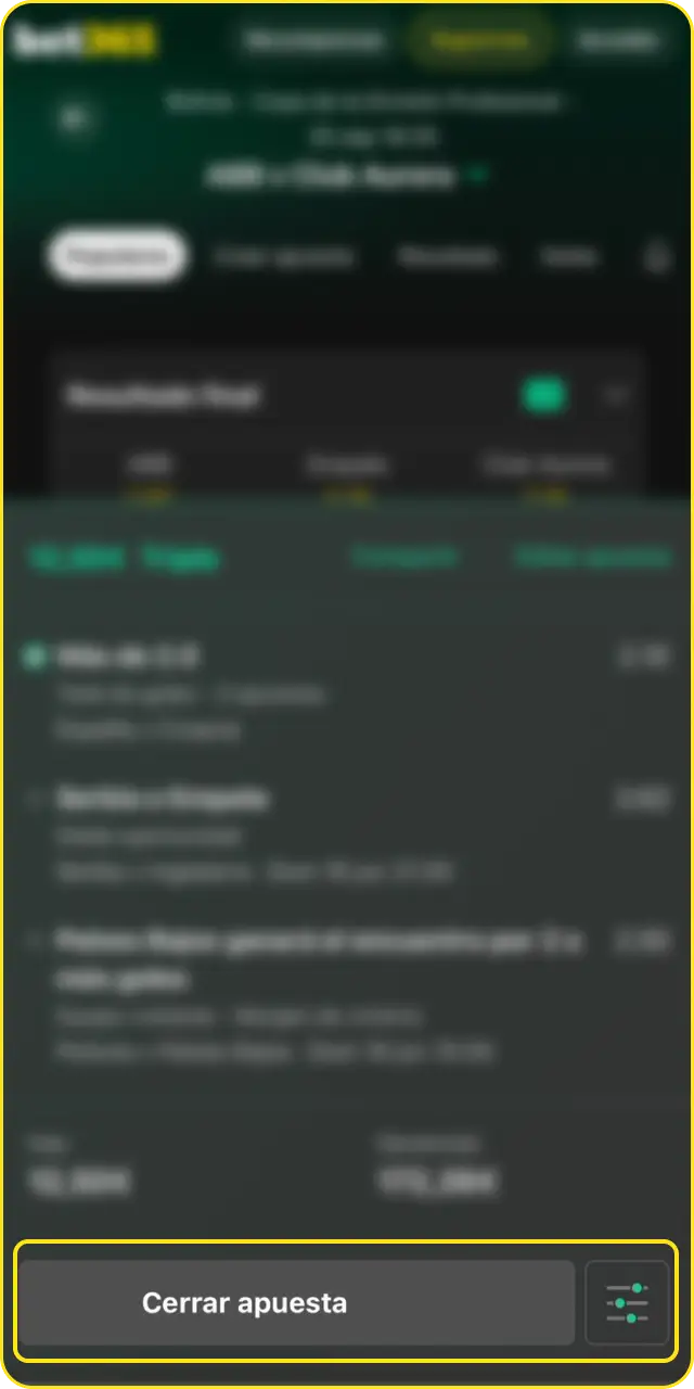 Ingresa tu monto y confirma tu ticket para finalizar el proceso sobre cómo apostar en fútbol en Bet365.