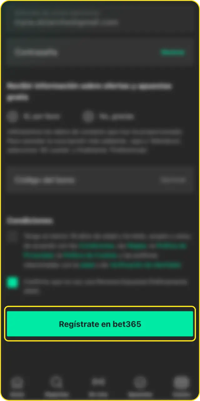 Confirma y activa tu cuenta para finalizar con exito el proceso sobre cómo registrarte en Bet365 paso a paso.