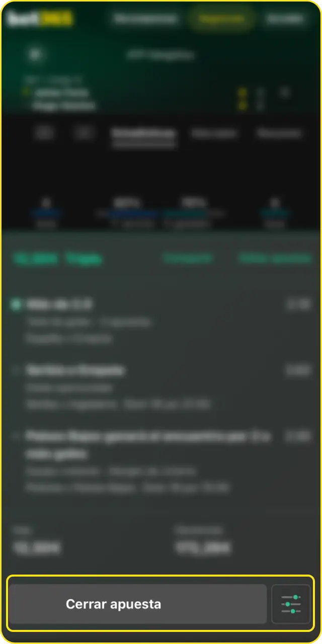 Ingresa tu monto y confirma tu jugada para finalizar la guía sobre cómo apostar al tenis en Bet365.